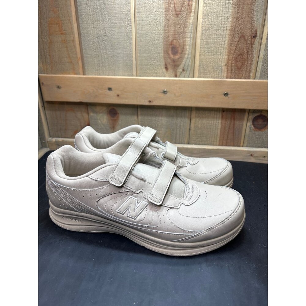 New Balance Womens Size 10 4E Beige Leather Walking Shoes Hook & Loop ABZORB